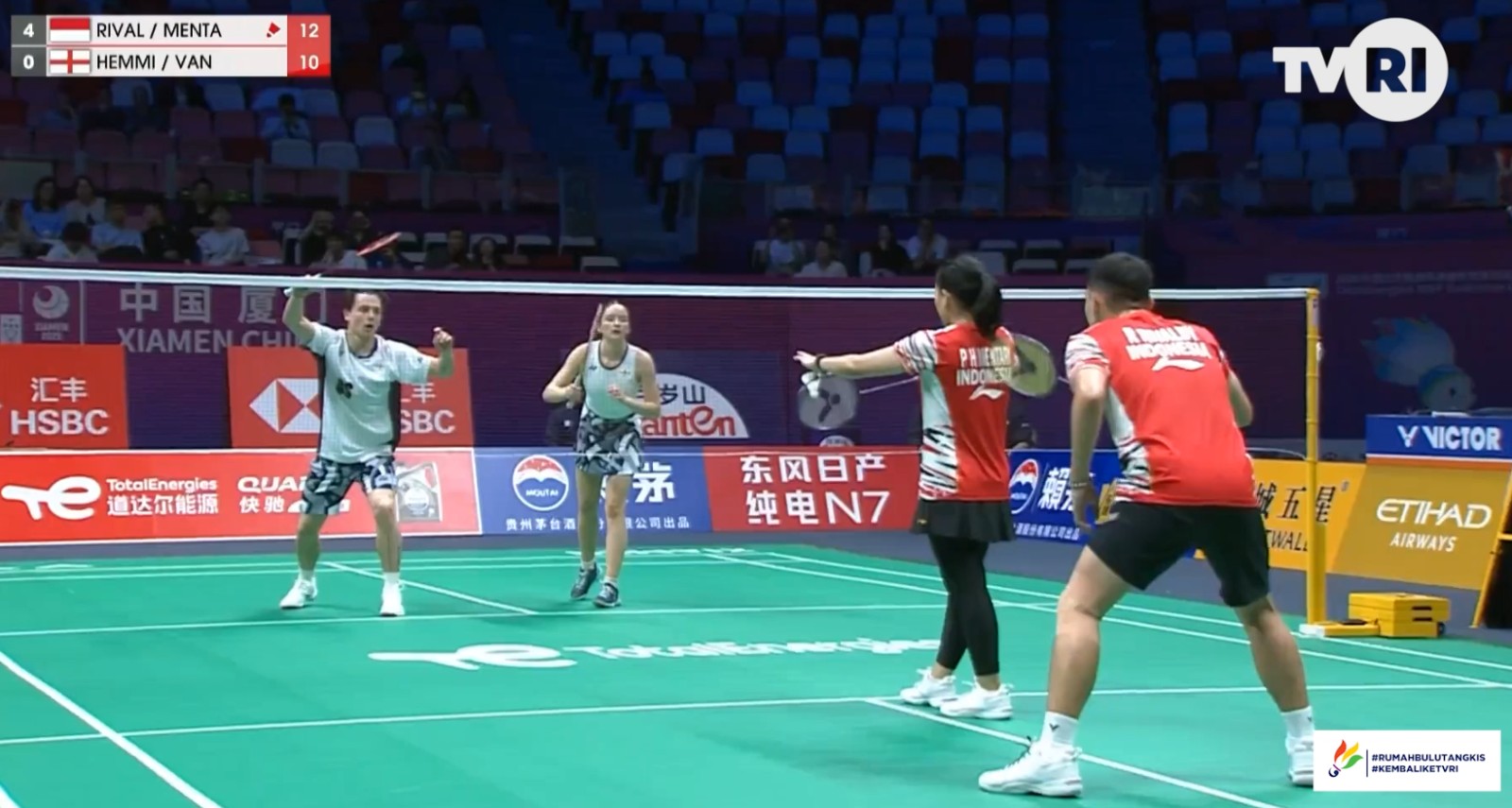 TVRI - Rivaldy-Mentari (INA) vs Hemming-Van Leeuwen (ENG) - Highlights ...